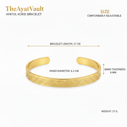 Ayatul Kursi Bracelet Size Infographic
